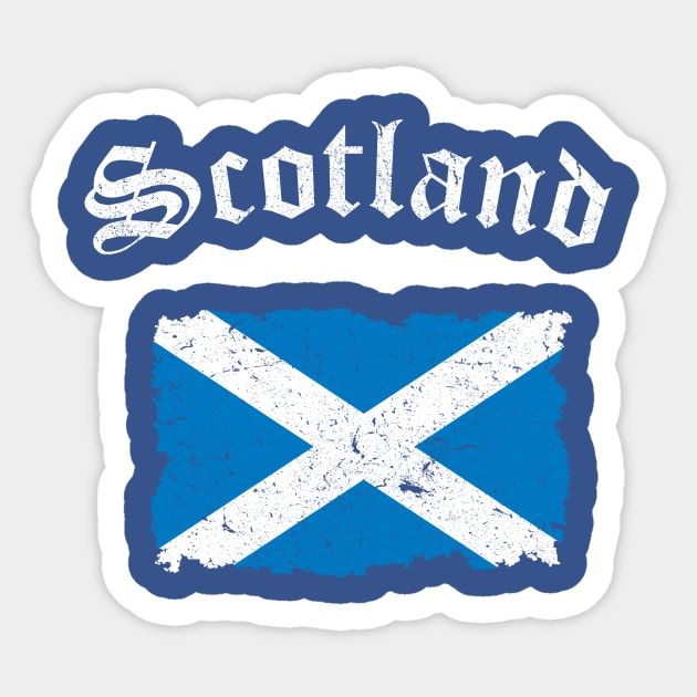 Vintage Scotland Flag Sticker by vladocar